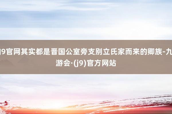 J9官网其实都是晋国公室旁支别立氏家而来的卿族-九游会·(j9)官方网站